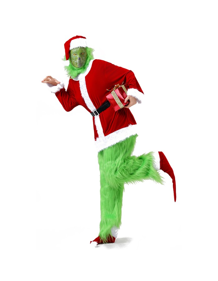 Christmas cosplay Haired Monster costume mask movie Christmas Green Doll costume cosplay YM9133