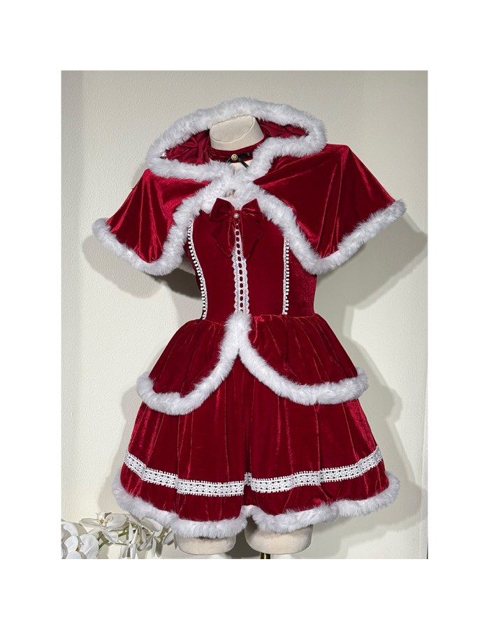 New red Christmas dress for Halloween velvet sexy cosplay as a bunny girl, New Year's battle dress DL2068