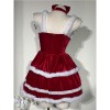 New red Christmas dress for Halloween velvet sexy cosplay as a bunny girl, New Year's battle dress DL2068