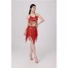 Sequined Halter Top Belly Dance Costume Halter Chest Wrap Tassel Dance Costume Cosplay W21