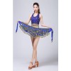 Stage Tie-up Halter Top and Skirt Belly Dance Rhinestone Sequins Sexy Tow Piece Costume D1815