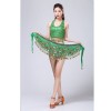 Stage Tie-up Halter Top and Skirt Belly Dance Rhinestone Sequins Sexy Tow Piece Costume D1815