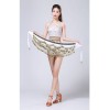 Stage Tie-up Halter Top and Skirt Belly Dance Rhinestone Sequins Sexy Tow Piece Costume D1815