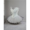 Swan Half Length Corset Puffy Skirt Lace Jacquard Slimming Corset For Performance Suit 2526