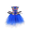Fish Phosphorus Printed Corset Dance Performance Corset Puffy Skirt Stage Blue Corset 2406