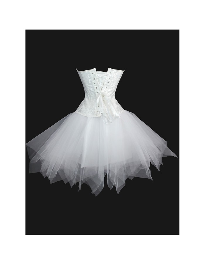 Jacquard Tight Fitting Corset Slimming Swan Costume Sexy Black White Angel Busier Sets 2419