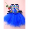 Fish Phosphorus Printed Corset Dance Performance Corset Puffy Skirt Stage Blue Corset 2406
