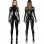 Wet Look PVC Catsuit Shiny PU Leather Bodystocking Zipper Open Crotch Bodysuit Tights Jumpsuit Clubwear Leotard XX6852