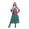 Santa Claus New Year's Party Women's Role-Playing Red and Green Dress and Cape Suit Queen Carnival Stage Performance Gown DL2083