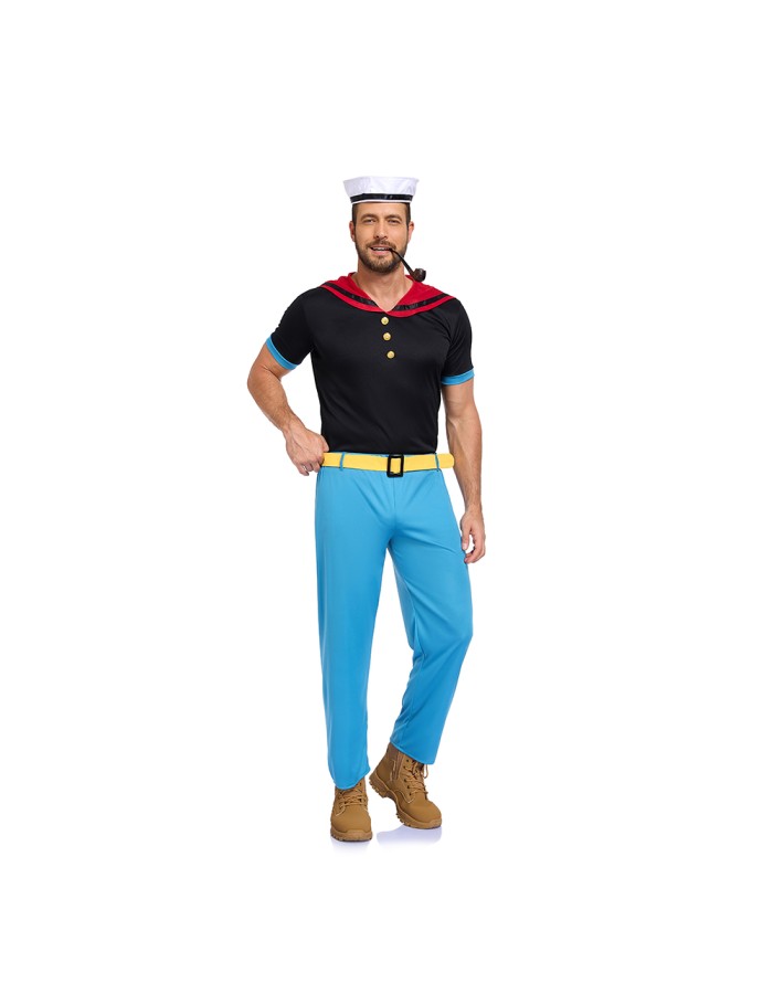 Navy Army Uniform Sailor Spring Clothes Men Suit Shirt And Pant Clothes Cosplay Funny Man Shirts Clothing Short Sleveed Tops DL2085