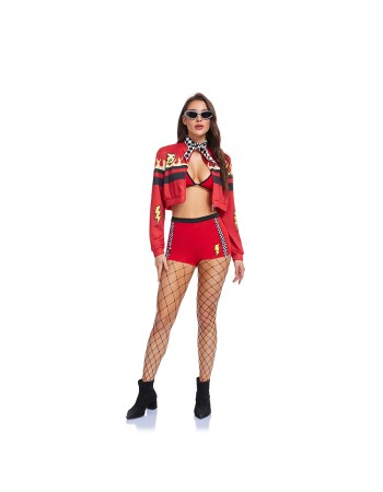 Sexy Ladies Racing Role-playing Racing Jacket Adult Racing Cheerleader Costume Carnival Party Performance Shorts Uniform Set DL2084