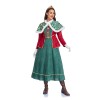 Santa Claus New Year's Party Women's Role-Playing Red and Green Dress and Cape Suit Queen Carnival Stage Performance Gown DL2083