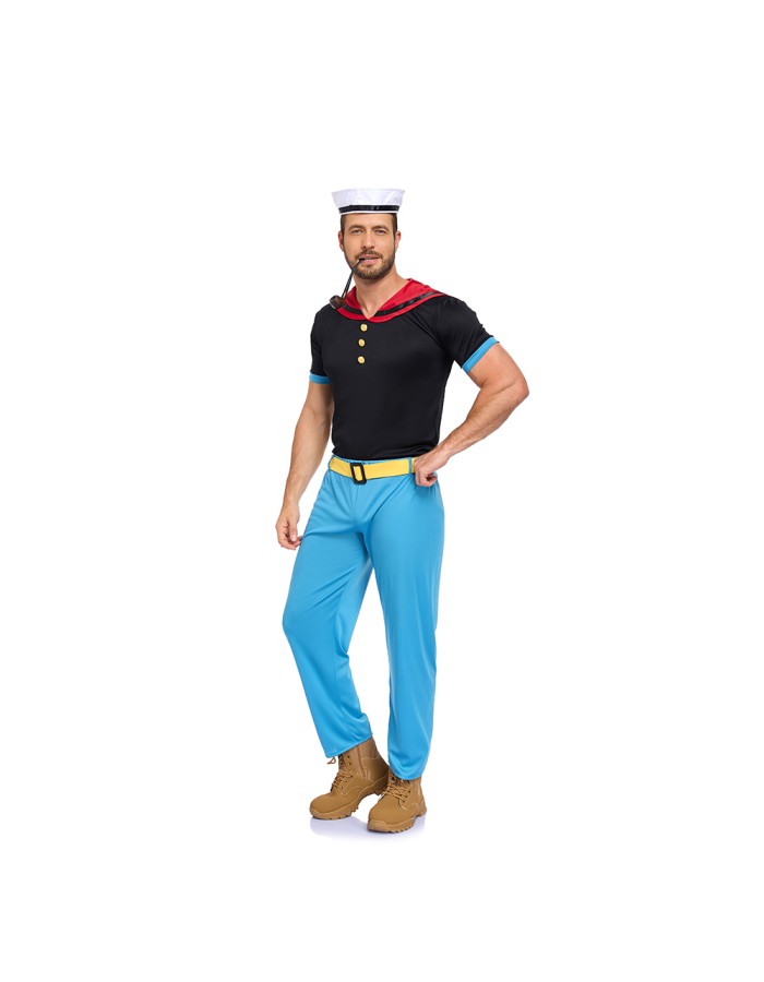 Navy Army Uniform Sailor Spring Clothes Men Suit Shirt And Pant Clothes Cosplay Funny Man Shirts Clothing Short Sleveed Tops DL2085