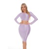 Smooth Shiny Skirt Oil Glossy Tube Micro Mini Skirt Elastic Bandage Tights Package Hip Dress With Top XX70095
