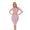 Smooth Shiny Skirt Oil Glossy Tube Micro Mini Skirt Elastic Bandage Tights Package Hip Dress With Top XX70095