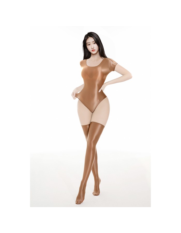 Sexy Stain Smooth High Cut Bodysuit Oil Glossy Shiny Elastic Dance Maid Tights Yoga Shapping Leotard One Pieces T-shirt XX70062