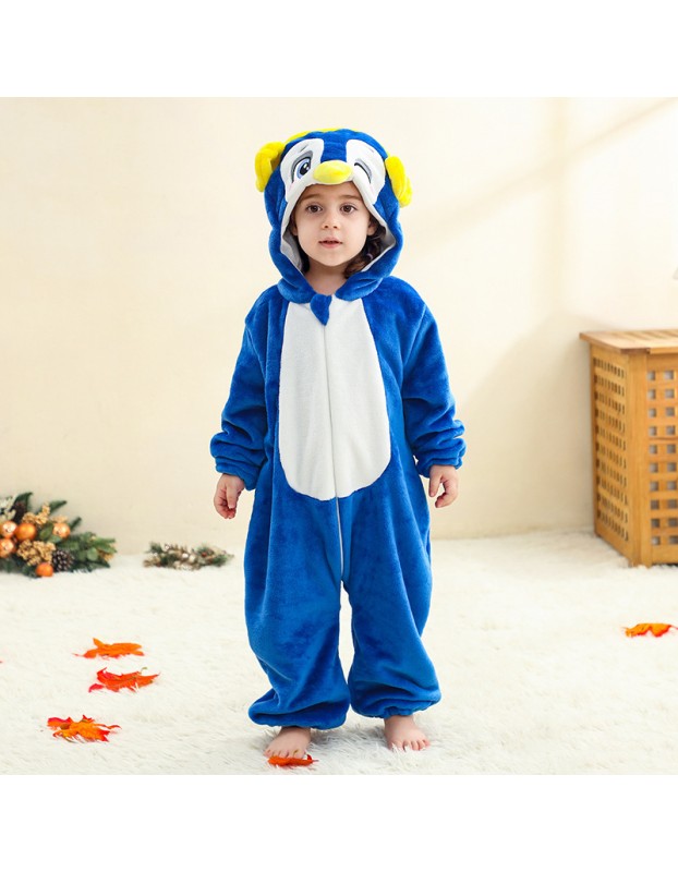 Kids Jumpsuit Cute Cartoon Animal Shaped Outfits Children Winter Thicked Outfits Warm Flannel One-piece Pajamas XB12
