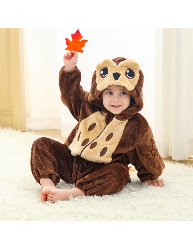 Kids Jumpsuit Cute Cartoon Animal Shaped Outfits Children Winter Thicked Outfits Warm Flannel One-piece Pajamas XB12