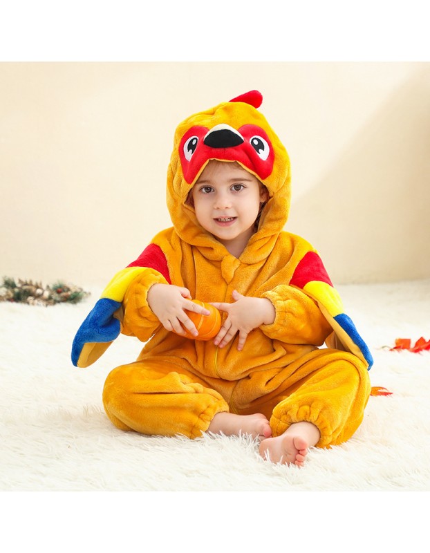 Kids Jumpsuit Cute Cartoon Animal Shaped Outfits Children Winter Thicked Outfits Warm Flannel One-piece Pajamas XB12