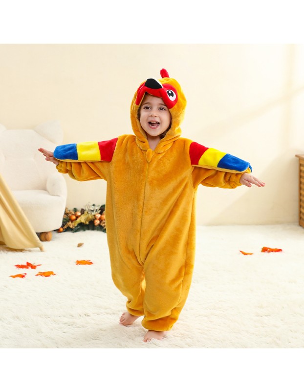 Kids Jumpsuit Cute Cartoon Animal Shaped Outfits Children Winter Thicked Outfits Warm Flannel One-piece Pajamas XB12