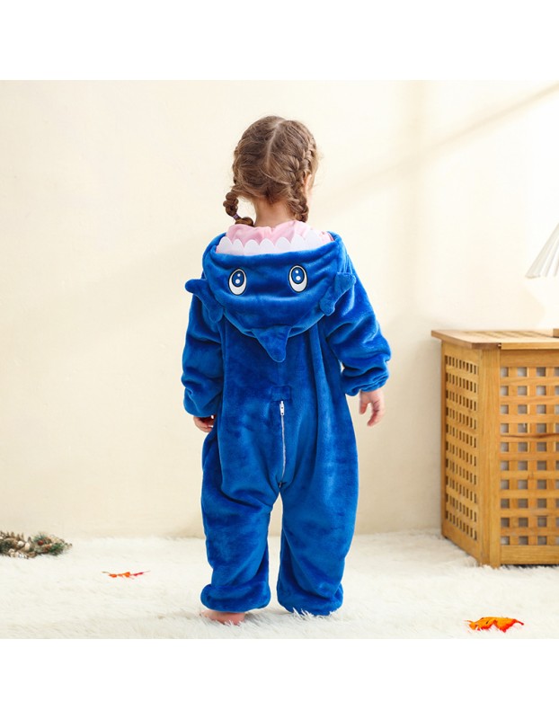 Kids Jumpsuit Cute Cartoon Animal Shaped Outfits Children Winter Thicked Outfits Warm Flannel One-piece Pajamas XB12