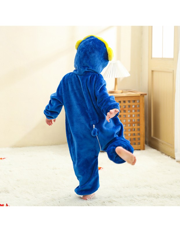 Kids Jumpsuit Cute Cartoon Animal Shaped Outfits Children Winter Thicked Outfits Warm Flannel One-piece Pajamas XB12