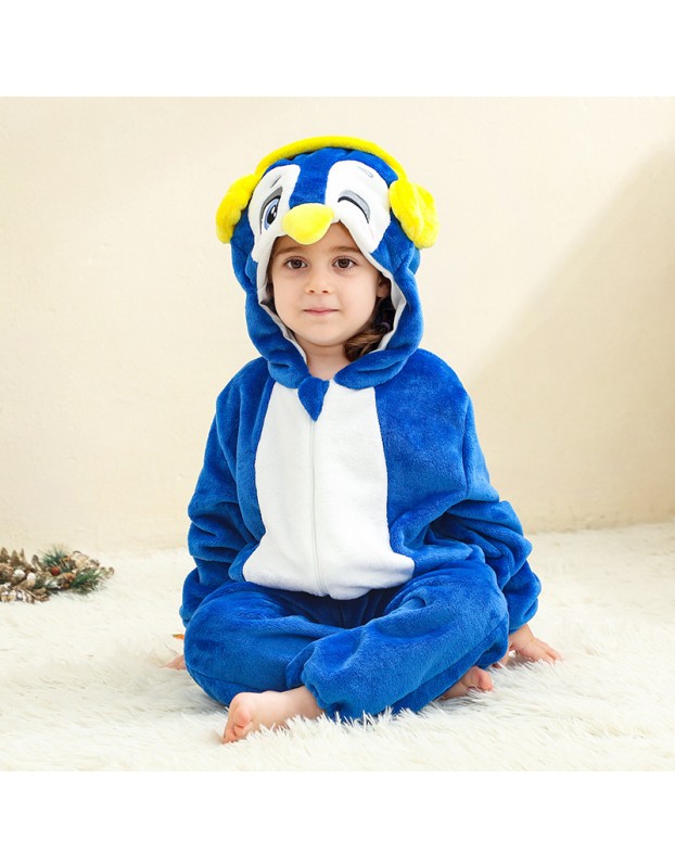 Kids Jumpsuit Cute Cartoon Animal Shaped Outfits Children Winter Thicked Outfits Warm Flannel One-piece Pajamas XB12