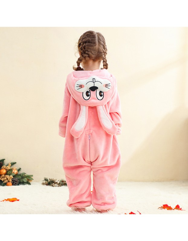 Kids Jumpsuit Cute Cartoon Animal Shaped Outfits Children Winter Thicked Outfits Warm Flannel One-piece Pajamas XB12