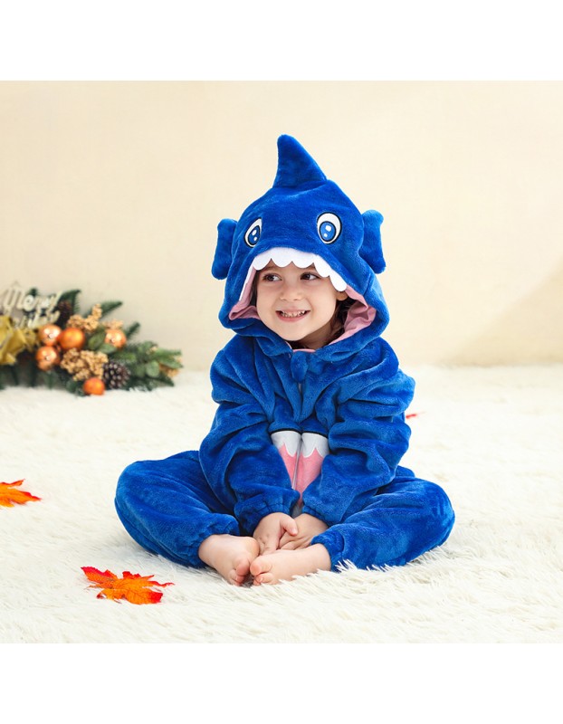 Kids Jumpsuit Cute Cartoon Animal Shaped Outfits Children Winter Thicked Outfits Warm Flannel One-piece Pajamas XB12