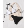 Sexy Black Portrait Print Swimwear String Halter Triangle Bikini Set Swimsuit Bathing Suit Bikinis CC602BK