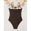 Triangle Bikini Womens' Push Up Bathing Suit Sexy Bodysuit One-Piece Swimwear Suspender Competition Swimwear Onesie Beachwear FF1277BR