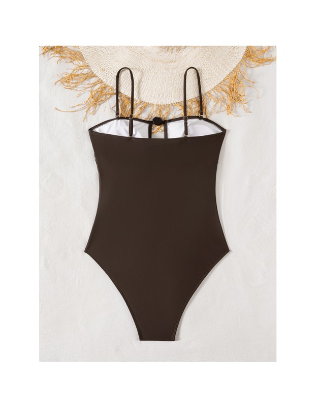 Triangle Bikini Womens' Push Up Bathing Suit Sexy Bodysuit One-Piece Swimwear Suspender Competition Swimwear Onesie Beachwear FF1277BR