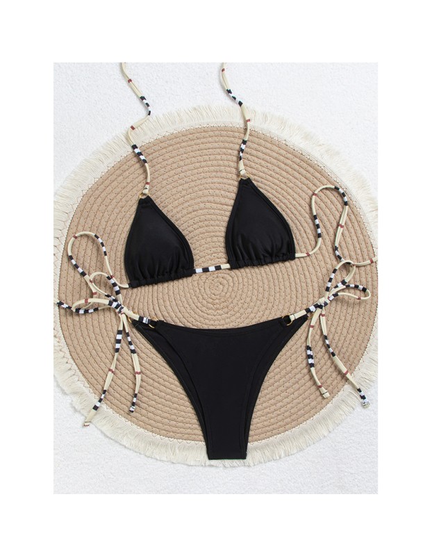 Sexy Micro Bikini Swimsuit Push-Up Adjustable Swimwear Summer Beach Bathing Suit Beachwear Bikinis Set CC607BK