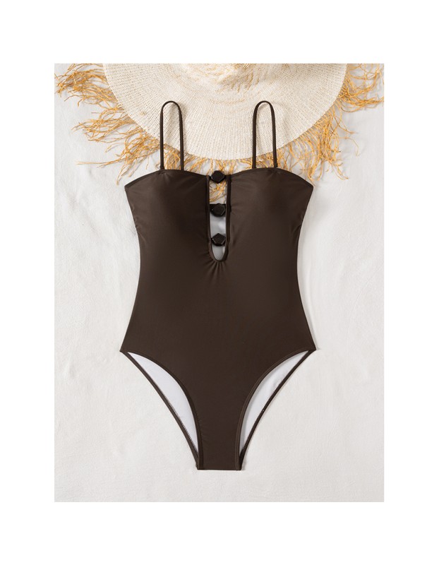 Triangle Bikini Womens' Push Up Bathing Suit Sexy Bodysuit One-Piece Swimwear Suspender Competition Swimwear Onesie Beachwear FF1277BR