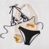 Sexy Black Portrait Print Swimwear String Halter Triangle Bikini Set Swimsuit Bathing Suit Bikinis CC602BK