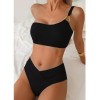 Sexy Metal Buckle One Shoulder Bikini Set Push up Cross High Waist Swimsuit Summer Bathing Suit Two Piece Swimwear CC600BK