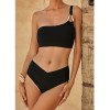 Sexy Metal Buckle One Shoulder Bikini Set Push up Cross High Waist Swimsuit Summer Bathing Suit Two Piece Swimwear CC600BK