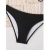 Sexy Black Portrait Print Swimwear String Halter Triangle Bikini Set Swimsuit Bathing Suit Bikinis CC602BK