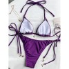 Wrap Around Halter Metallic Satin Bikini Women Swimwear Female Swimsuit Two-pieces Bikini Set Brazilian Bathing Suit Swim Lady FF1291PU