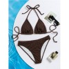 Coffee Bikini Set Halter Push Up Bra High Waist Swimsuit Brazilian Beach Bathing Suit Holiday Swimwear CC621BR