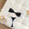 Sexy Black White Patchwork Micro Mini Bikini 2026 Women Metal Shell Ornament Push Up Thong Swimsuit Beach Bathing Suit Swimwear FF1278BK