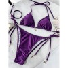 Wrap Around Halter Metallic Satin Bikini Women Swimwear Female Swimsuit Two-pieces Bikini Set Brazilian Bathing Suit Swim Lady FF1291PU