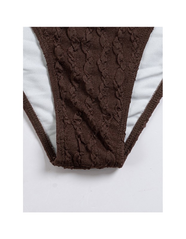 Coffee Bikini Set Halter Push Up Bra High Waist Swimsuit Brazilian Beach Bathing Suit Holiday Swimwear CC621BR