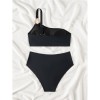 Sexy Metal Buckle One Shoulder Bikini Set Push up Cross High Waist Swimsuit Summer Bathing Suit Two Piece Swimwear CC600BK