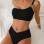 Sexy Metal Buckle One Shoulder Bikini Set Push up Cross High Waist Swimsuit Summer Bathing Suit Two Piece Swimwear CC600BK