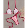 Sexy Pink Triangle Micro Bikini Thong Set Swimsuit Women 2026 Heart Metal Ring String Halter Swimwear Bathing Suit Bikinis FF1287PI