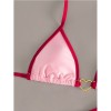 Sexy Pink Triangle Micro Bikini Thong Set Swimsuit Women 2026 Heart Metal Ring String Halter Swimwear Bathing Suit Bikinis FF1287PI