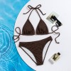 Coffee Bikini Set Halter Push Up Bra High Waist Swimsuit Brazilian Beach Bathing Suit Holiday Swimwear CC621BR