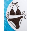 Coffee Bikini Set Halter Push Up Bra High Waist Swimsuit Brazilian Beach Bathing Suit Holiday Swimwear CC621BR