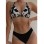 Sexy Black Portrait Print Swimwear String Halter Triangle Bikini Set Swimsuit Bathing Suit Bikinis CC602BK